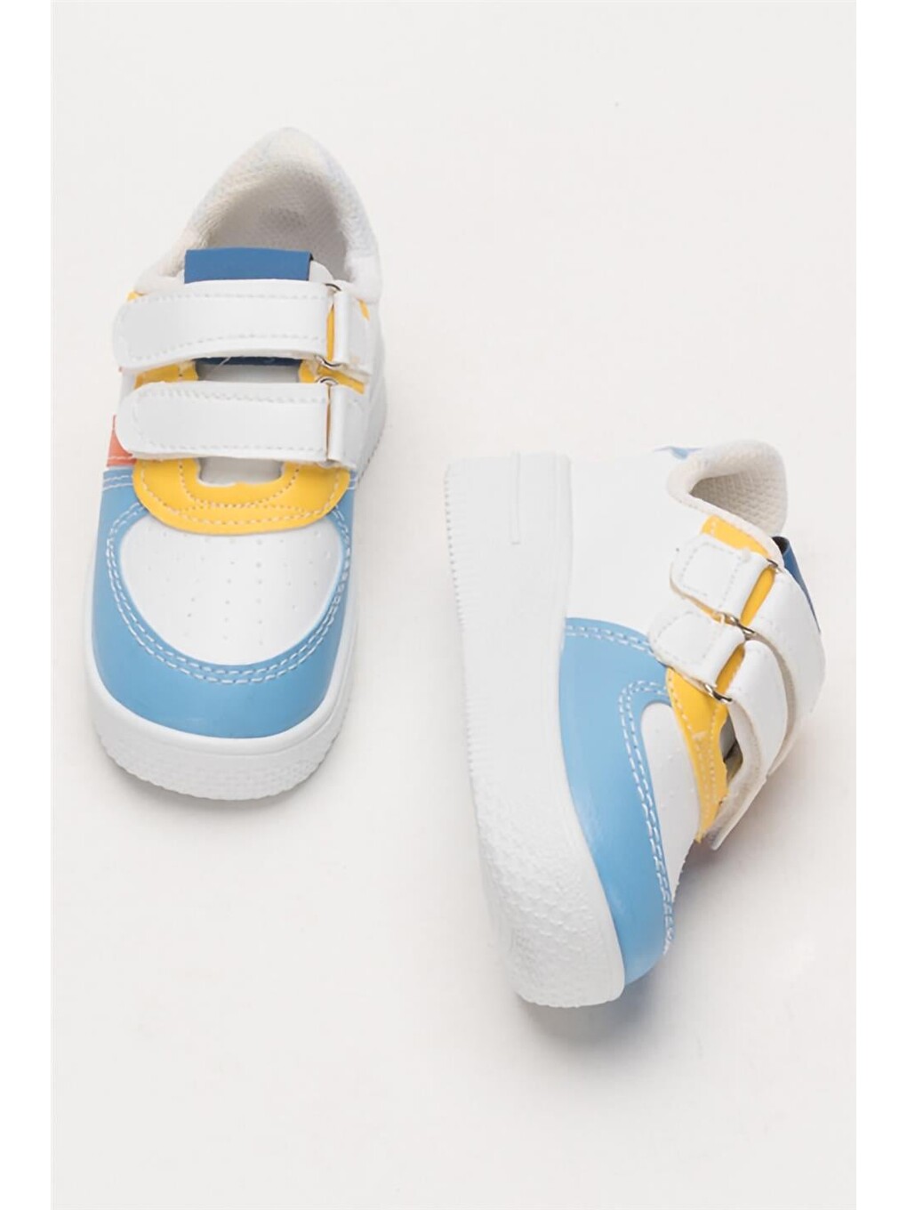 Çocuk Sneaker Spor Ayakkabı Mavi - Turuncu-6