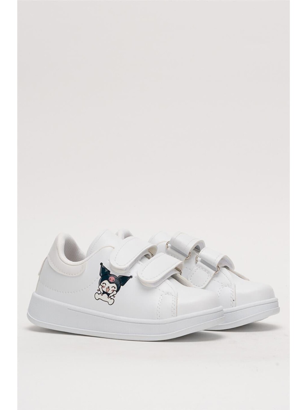 Çocuk Kuromi Baskılı Cırtlı Unisex Spor Ayakkabı Beyaz-2