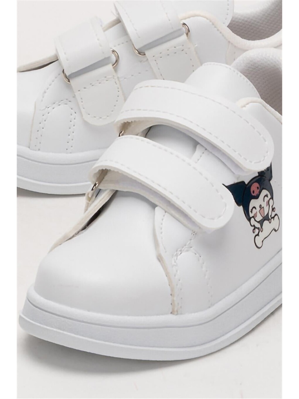 Çocuk Kuromi Baskılı Cırtlı Unisex Spor Ayakkabı Beyaz-4