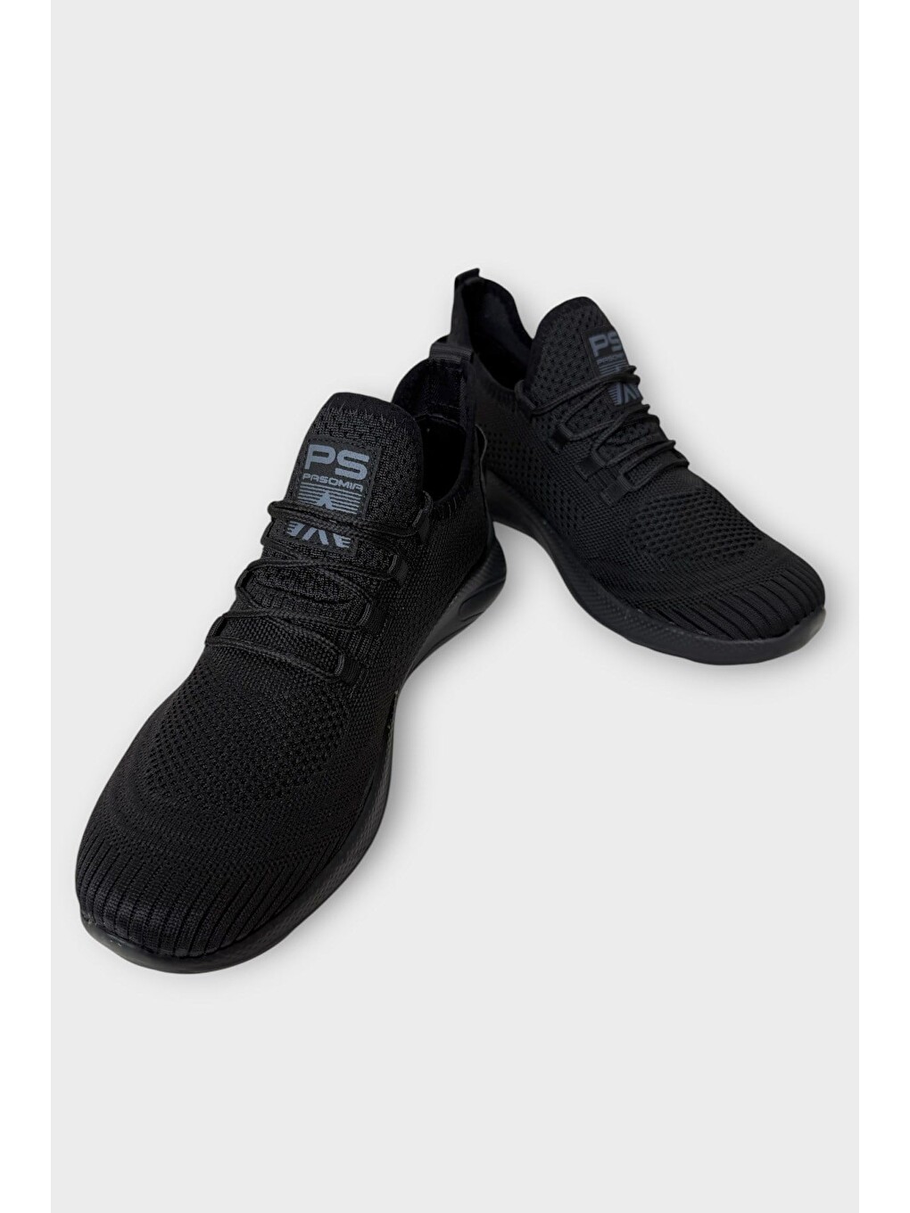 Triko Bağcıklı Unisex Spor Ayakkabı Siyah-2