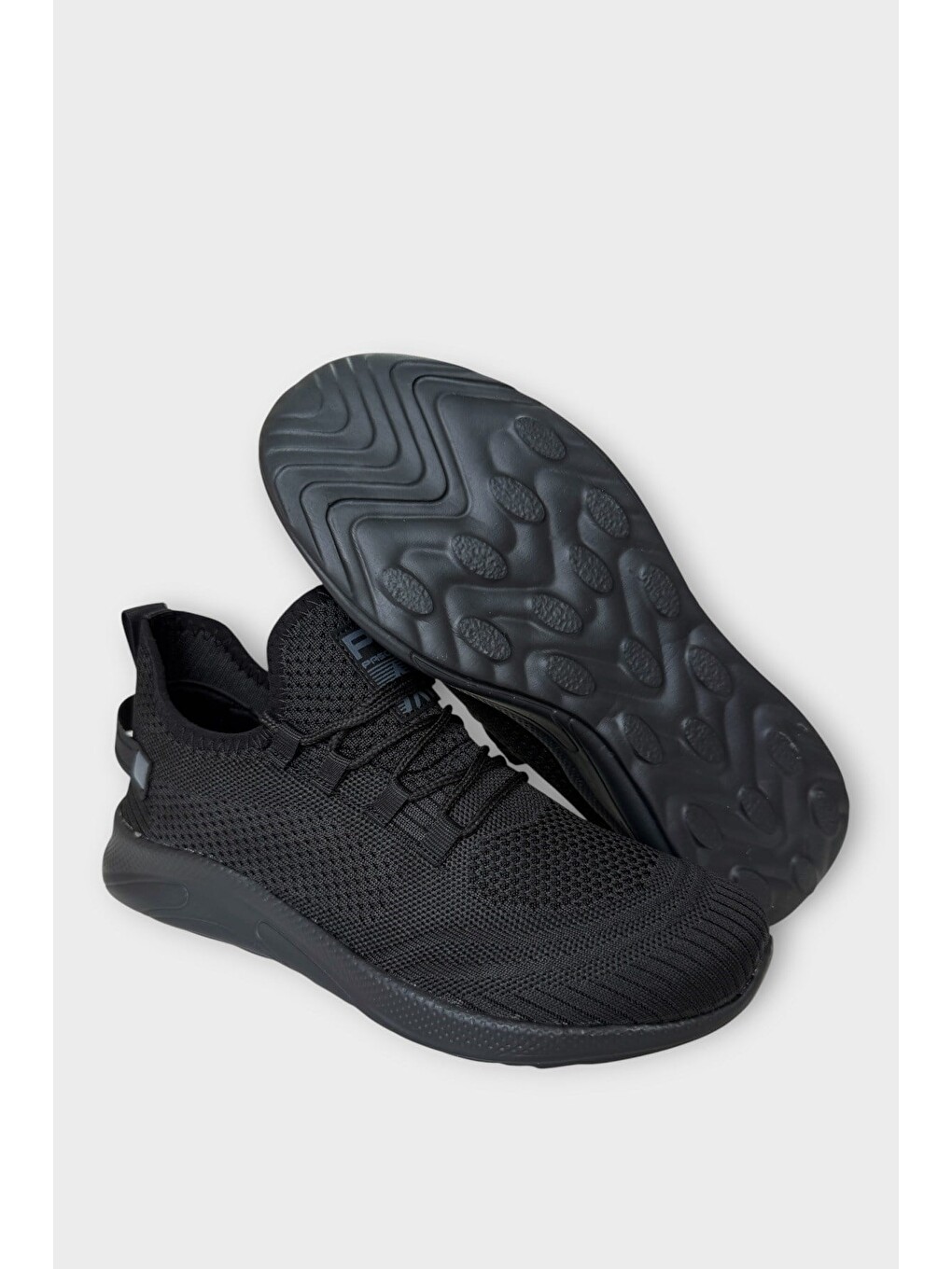 Triko Bağcıklı Unisex Spor Ayakkabı Siyah-4