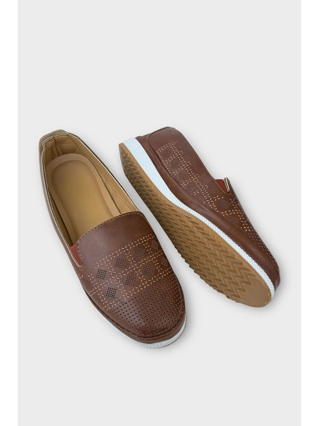 Kahverengi Kadın Ortopedik Yumuşak Comfort Casual Ayakkabı Taba-3