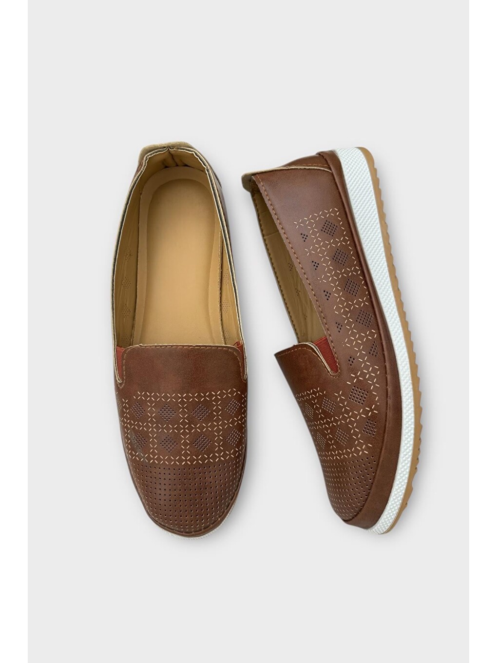 Kahverengi Kadın Ortopedik Yumuşak Comfort Casual Ayakkabı Taba-5