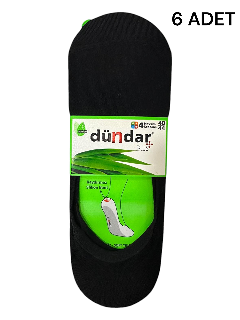 Siyah Bambu 6'lı Erkek Babet Çorap-1