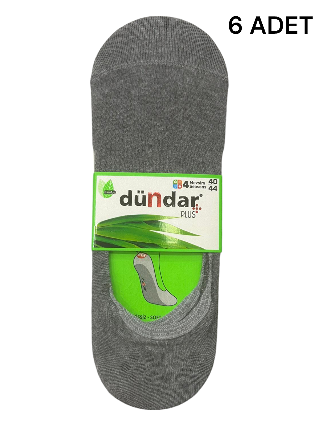 Gri Bambu 6'lı Erkek Babet Çorap-1