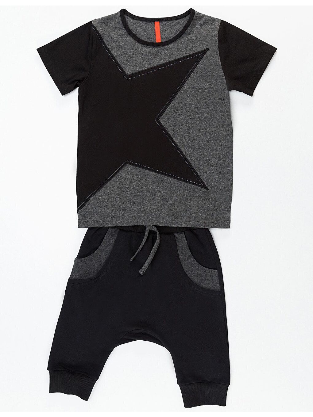 Karışık Gray Star Erkek Çocuk Tişört Kapri Şort Takım-2