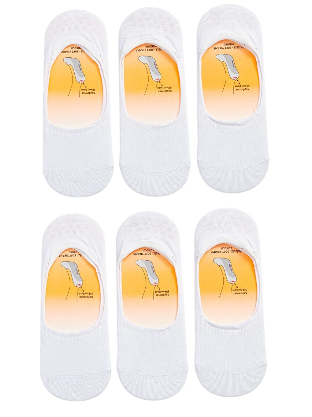 Beyaz Modal 6'lı Kadın Babet Çorap