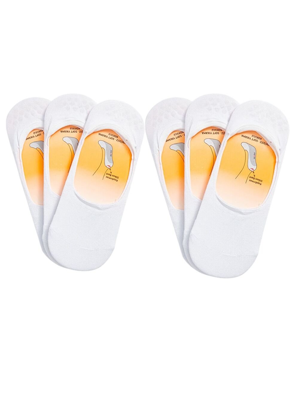 Beyaz Modal 6'lı Kadın Babet Çorap-1