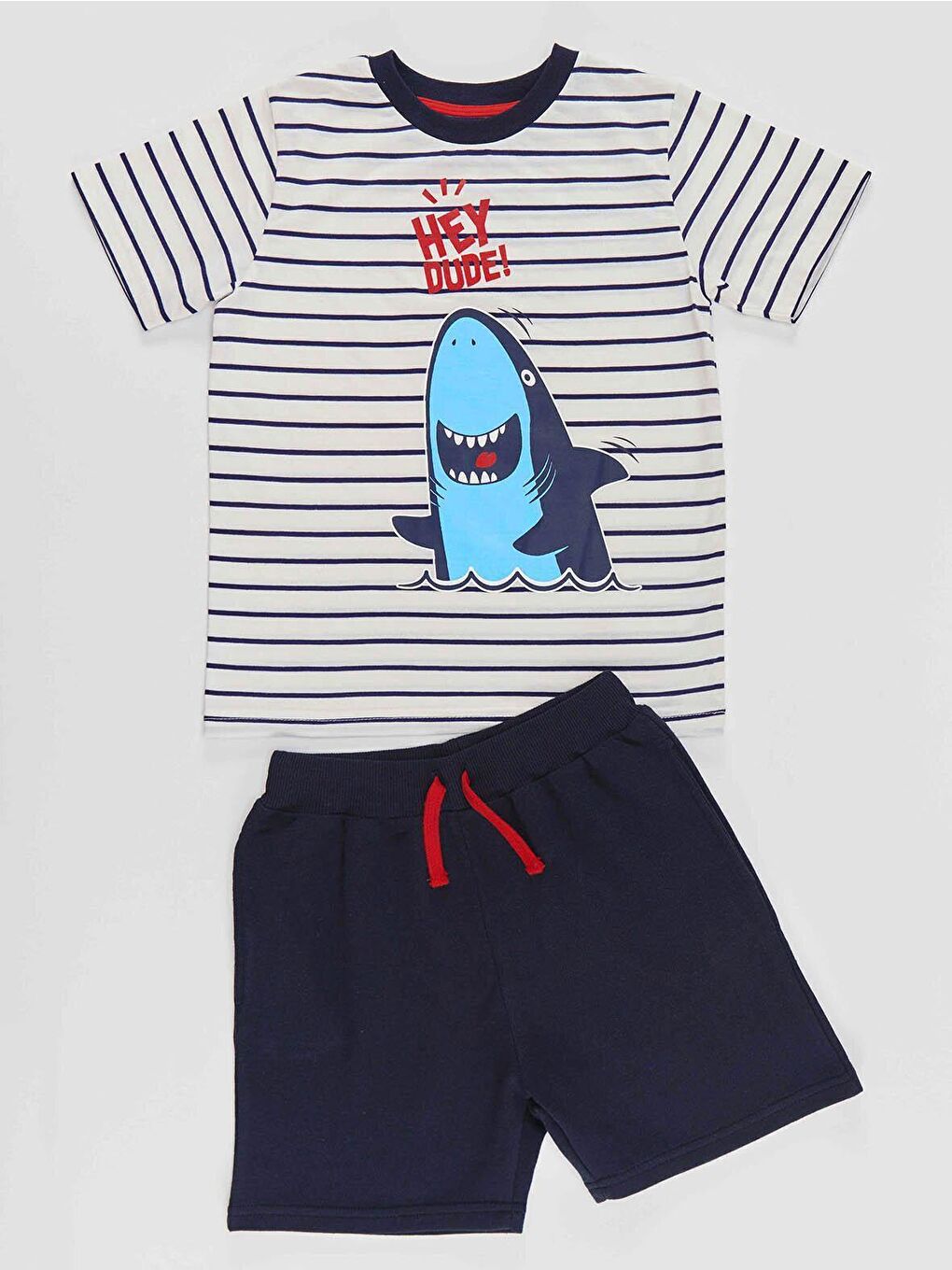 Denokids Karışık Dude Shark Erkek Çocuk T-shirt Şort Takım - 2