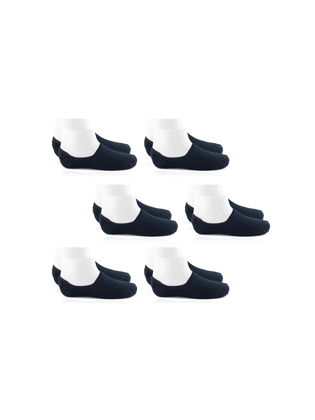 6'lı Erkek Lacivert Bambu Dikişsiz Silikonlu Kaydırmaz Topuk Kaliteli Görünmez Babet Çorap