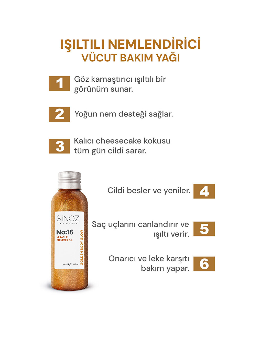 No:16 Mucizevi Işıltılı Saç Ve Vücut Bakım Yağı 100 Ml - Parıltılı Nemlendirici Bakım-1