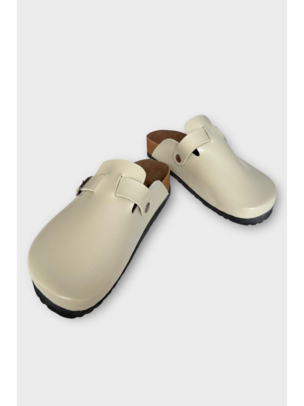 Ekru Unisex Toka Detaylı Mantar Anatomik Tabanlı Terlik Krem-3