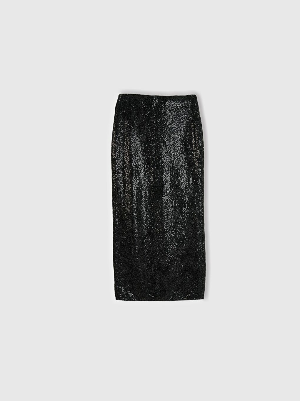 Kadın Siyah İçi Jarse Astarlı Arkası Yırtmaçlı Kalem Etek