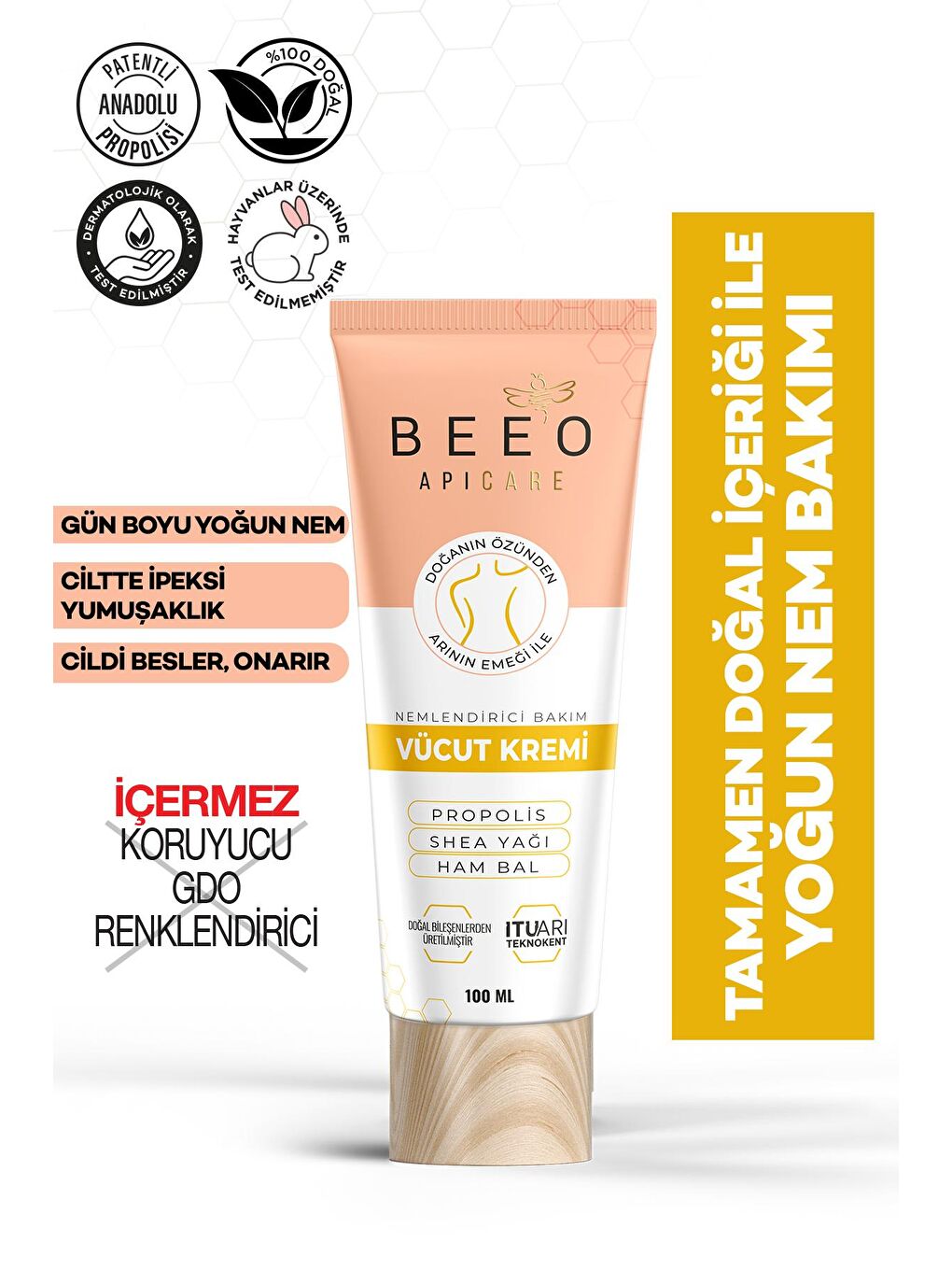 bee'o propolis Pembe Apicare Vücut Kremi 100 Ml