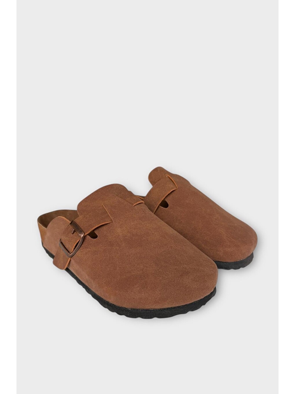 Kahverengi Unisex Toka Detaylı Mantar Anatomik Tabanlı Terlik Tarçin-2