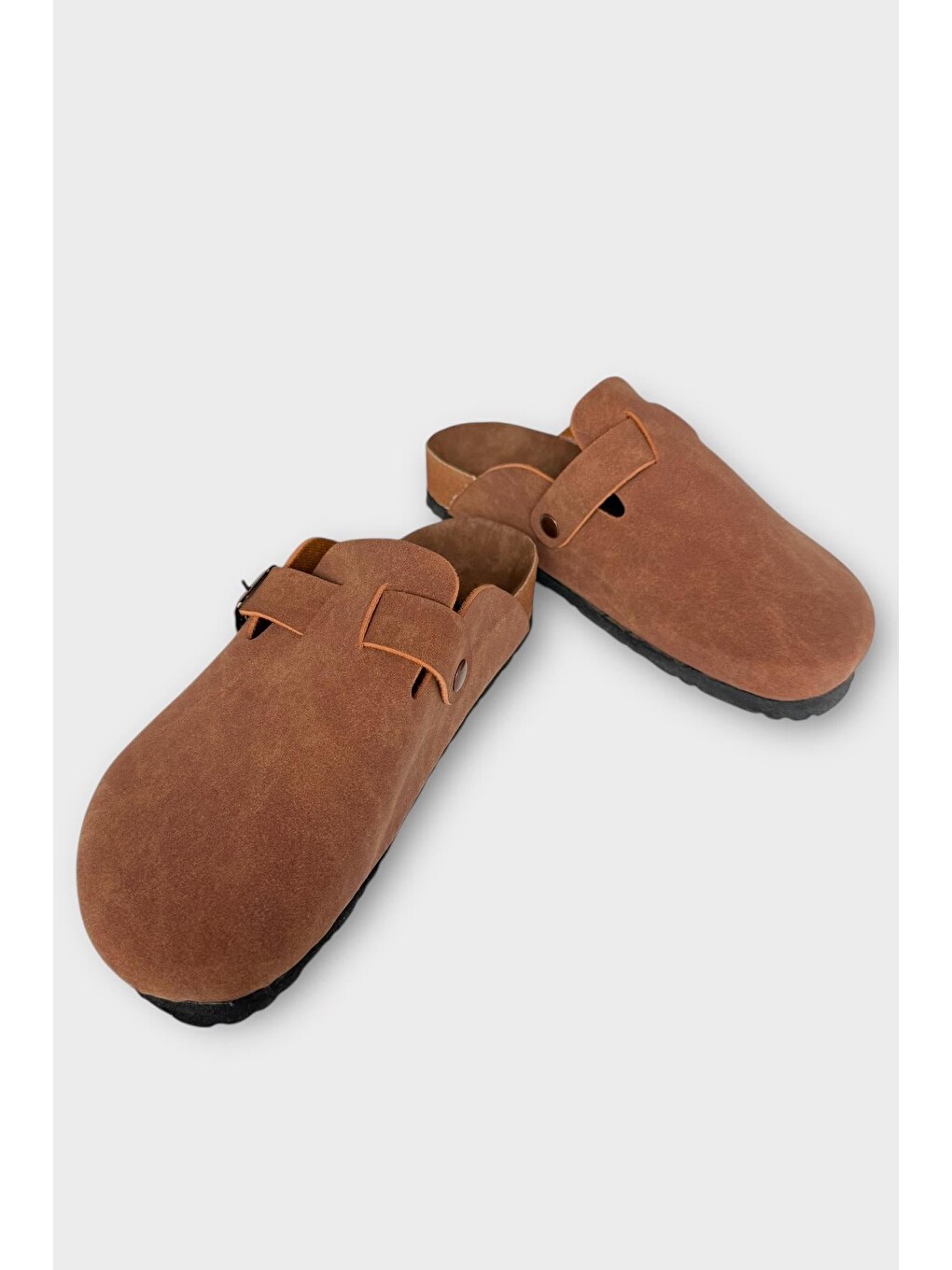 Kahverengi Unisex Toka Detaylı Mantar Anatomik Tabanlı Terlik Tarçin-3