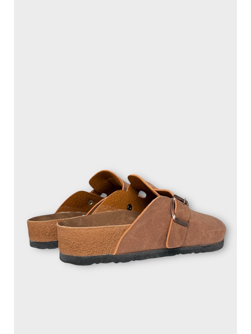 Kahverengi Unisex Toka Detaylı Mantar Anatomik Tabanlı Terlik Tarçin-4