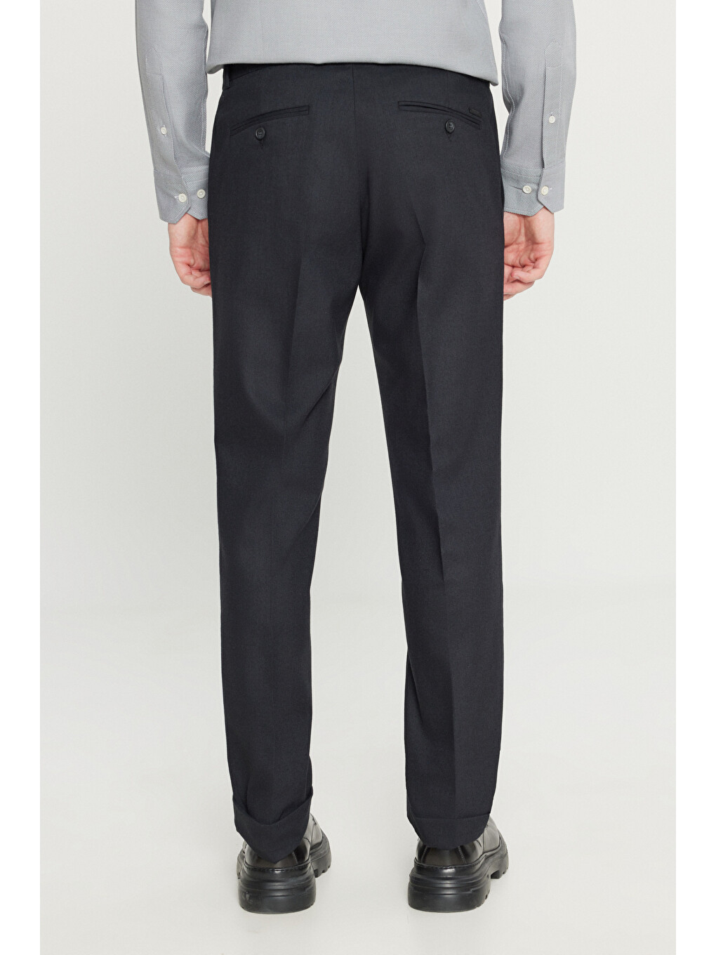 Erkek Antrasit Slim Fit Dar Kesim Gizli Lasiktli Yan Cepli Esnek Klasik Pantolon-4