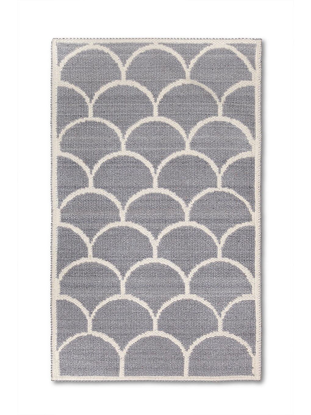 Pearl Doğal Pamuklu 2'li Banyo Paspas Seti 60x100+50x60 cm Gri-1