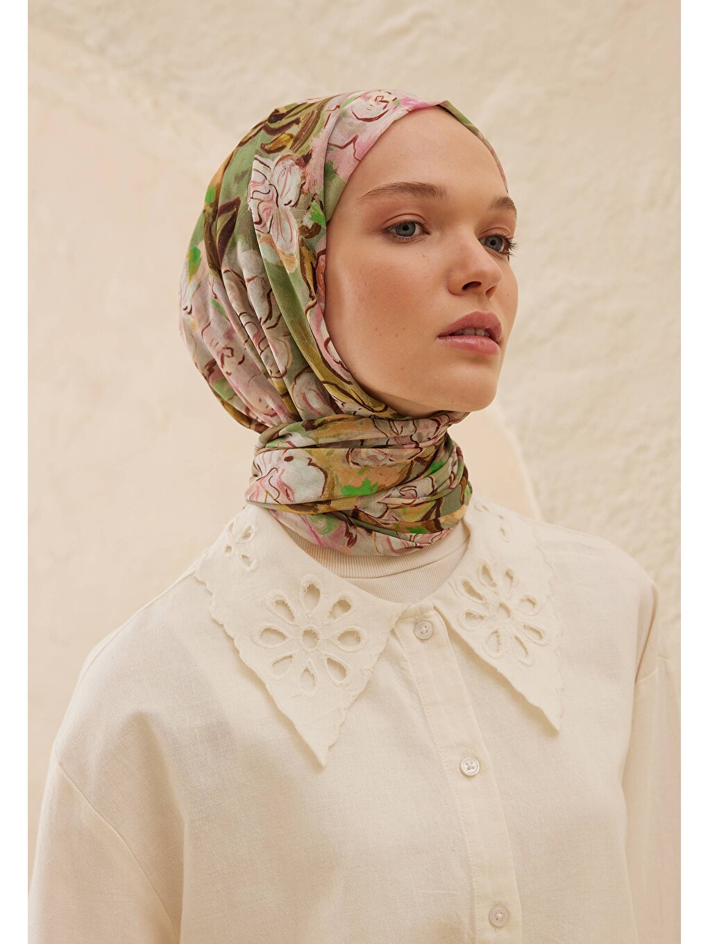 Linda Desen Rami Şal Gül Pembe-2