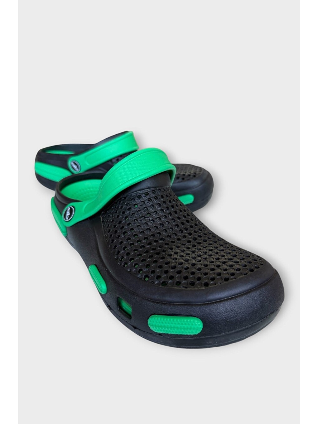 Unisex Comfort Medikal Hemşire Sabo Terlik Siyah - Yeşil-2