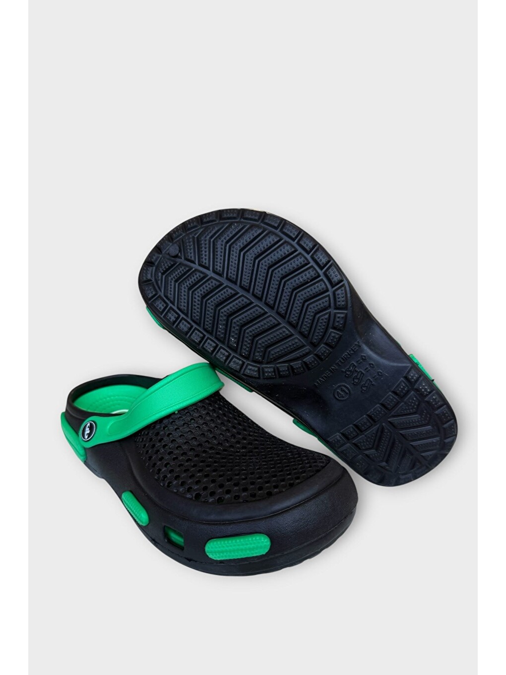 Unisex Comfort Medikal Hemşire Sabo Terlik Siyah - Yeşil-5
