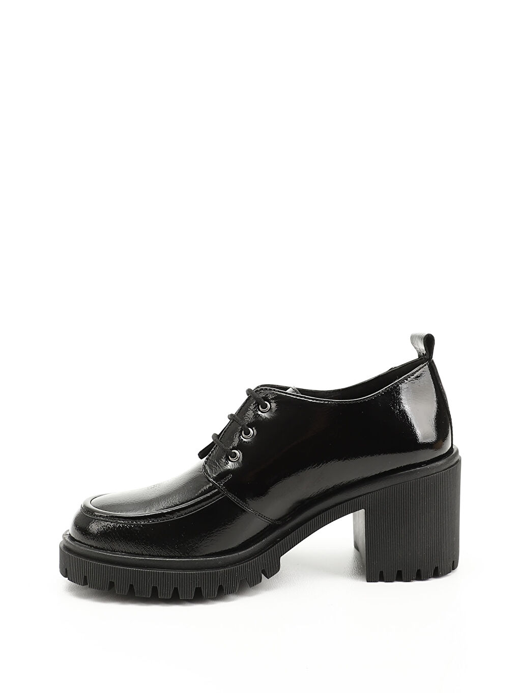 Kırmızı BAKIR-SİYAH Hakiki Deri Yuvarlak Burun Kalın Topuklu Bağcıklı Kadın Ayakkabı 24300-3