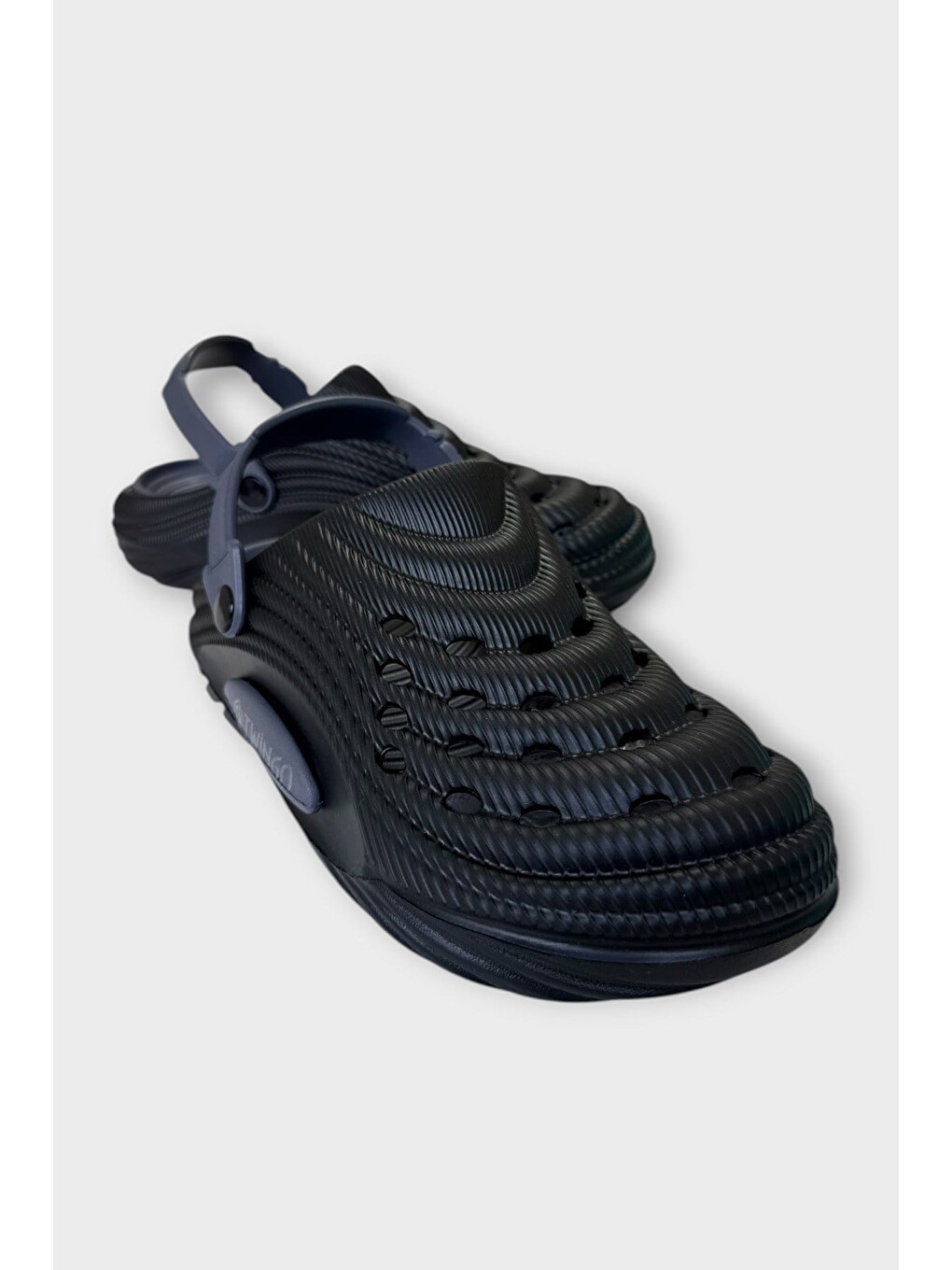 Hasır Desenli Unisex Sabo Terlik Siyah-1
