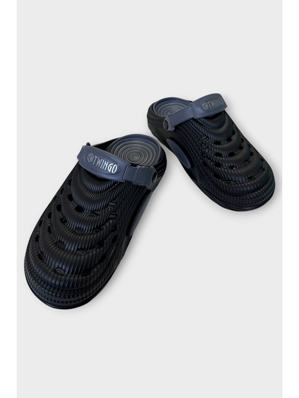 Hasır Desenli Unisex Sabo Terlik Siyah-2