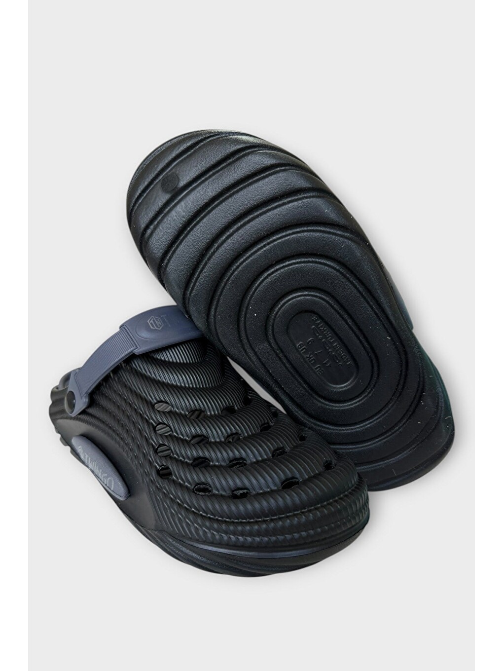 Hasır Desenli Unisex Sabo Terlik Siyah-3