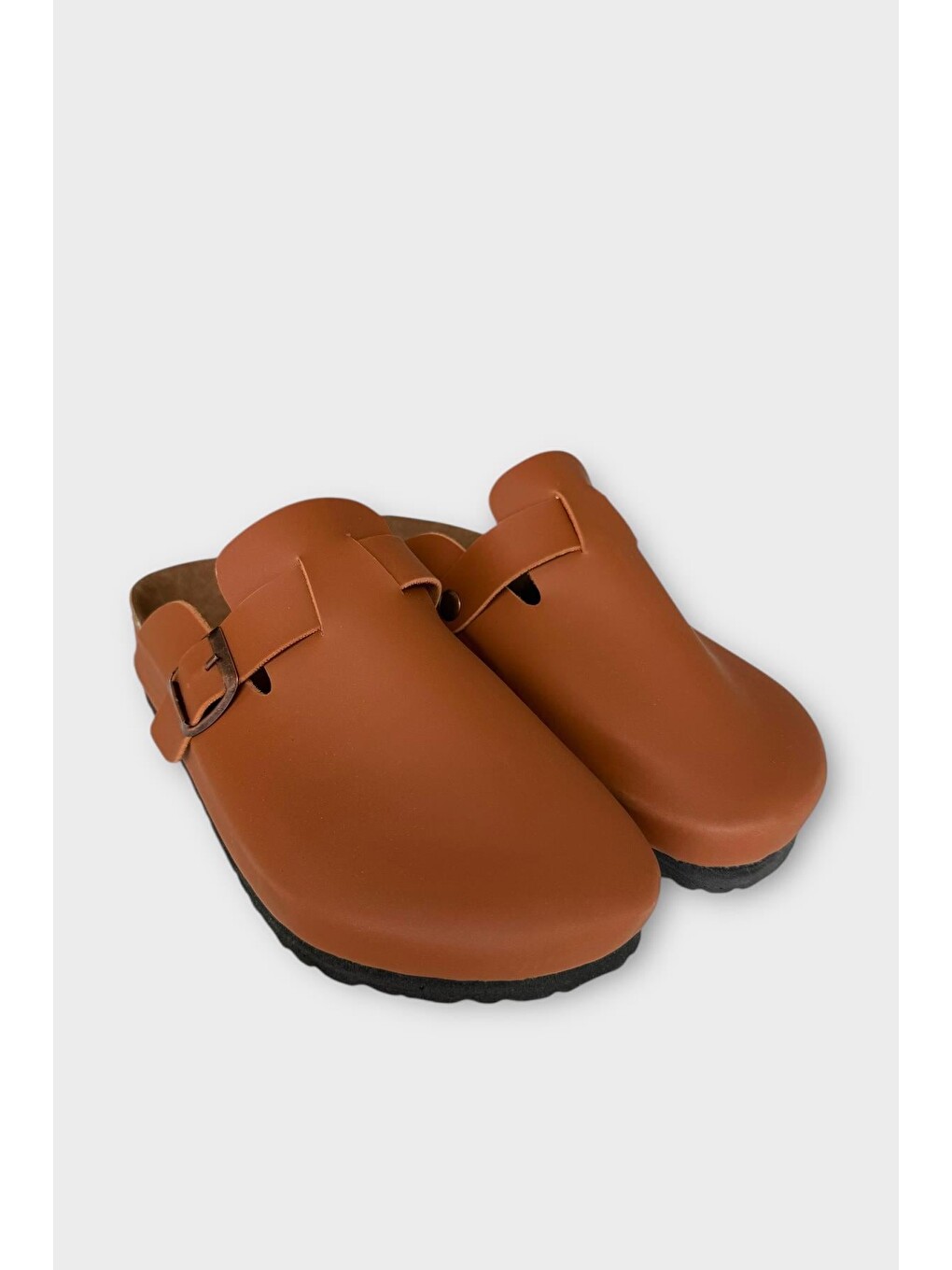 Kahverengi Unisex Toka Detaylı Mantar Anatomik Tabanlı Terlik Taba-2
