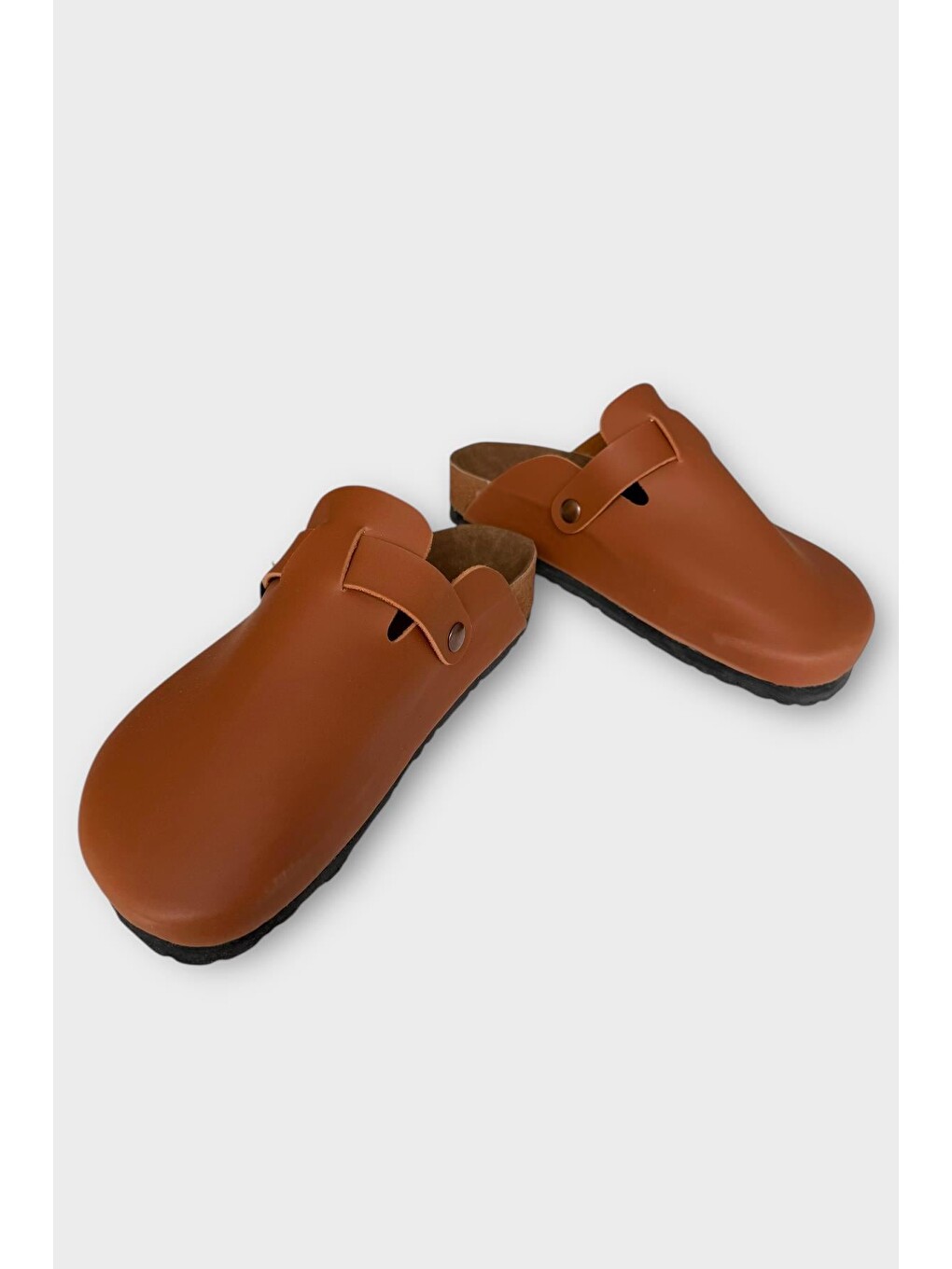 Kahverengi Unisex Toka Detaylı Mantar Anatomik Tabanlı Terlik Taba-3