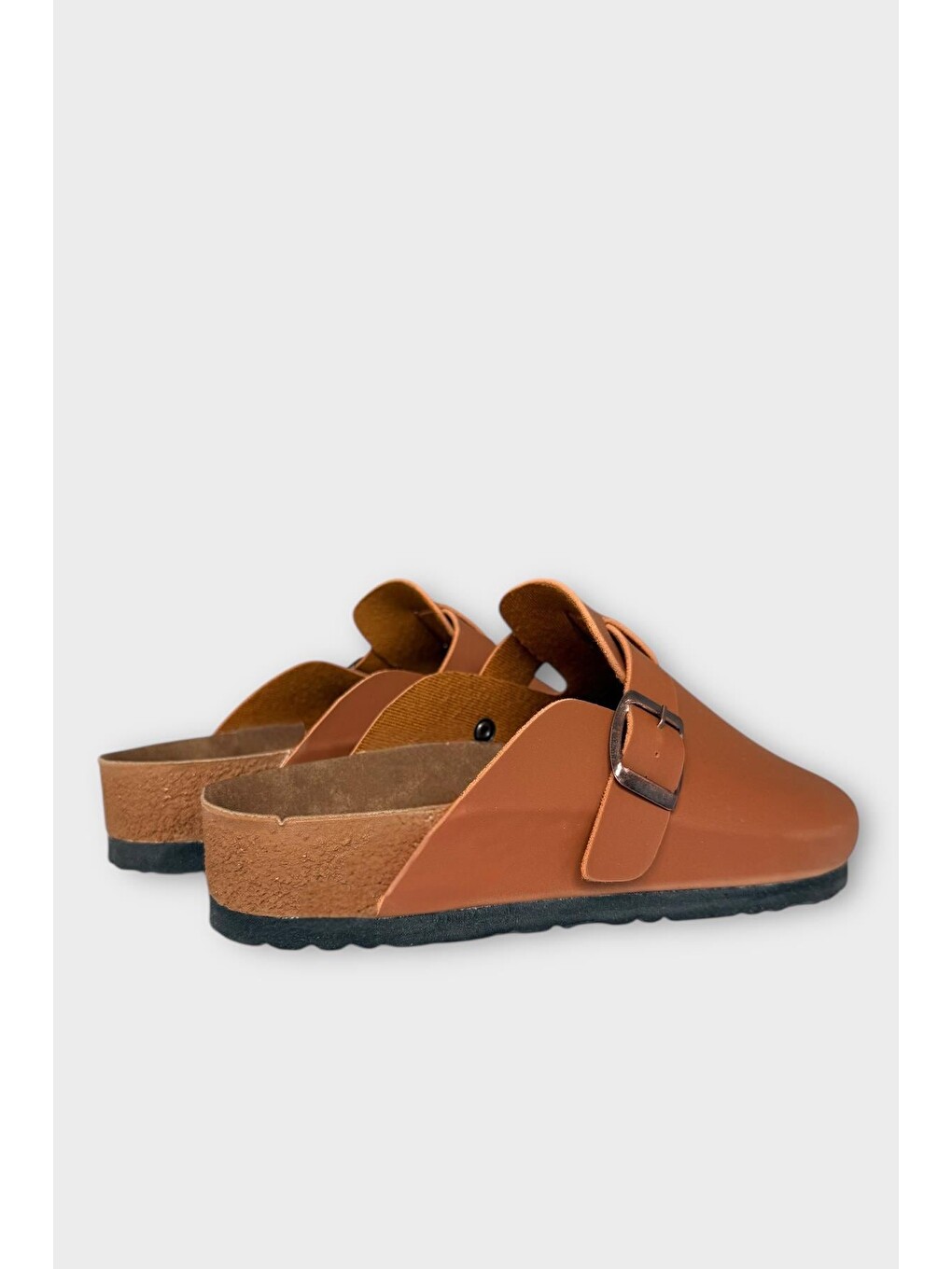 Kahverengi Unisex Toka Detaylı Mantar Anatomik Tabanlı Terlik Taba-4