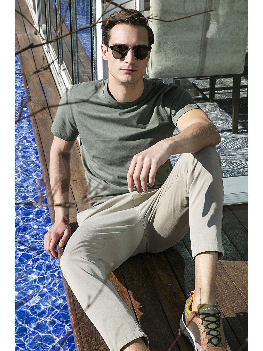 Yeşil % 100 Pamuk Regular Fit Bisiklet Yaka T shirt 5902511