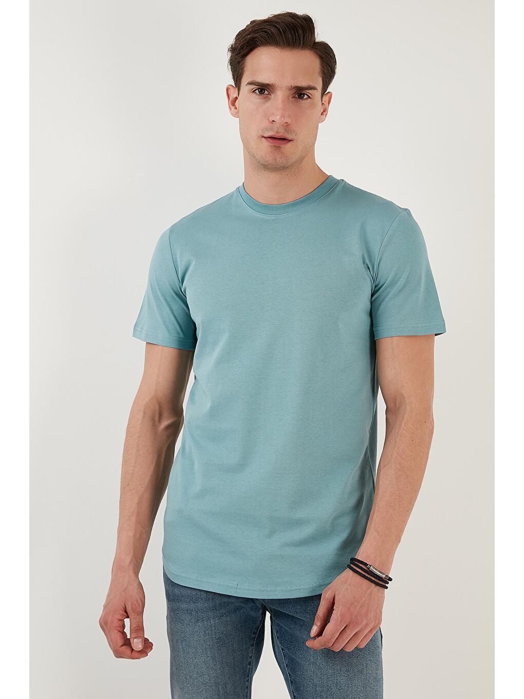 Buratti Mavi % 100 Pamuk Regular Fit Bisiklet Yaka T shirt 5902511 - 1