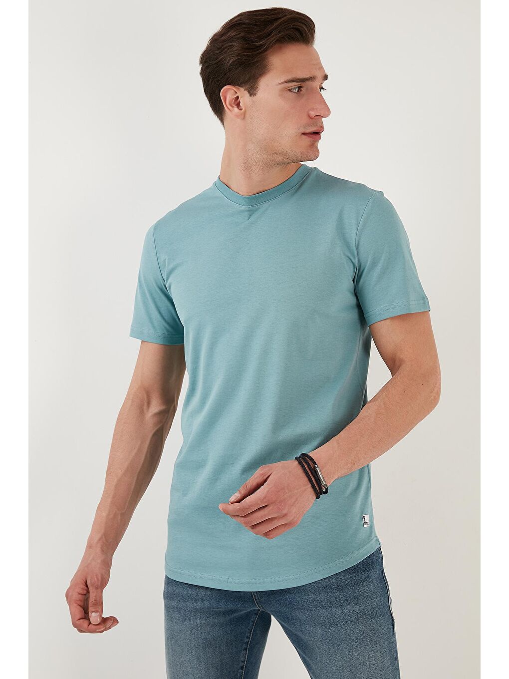 Buratti Mavi % 100 Pamuk Regular Fit Bisiklet Yaka T shirt 5902511 - 3