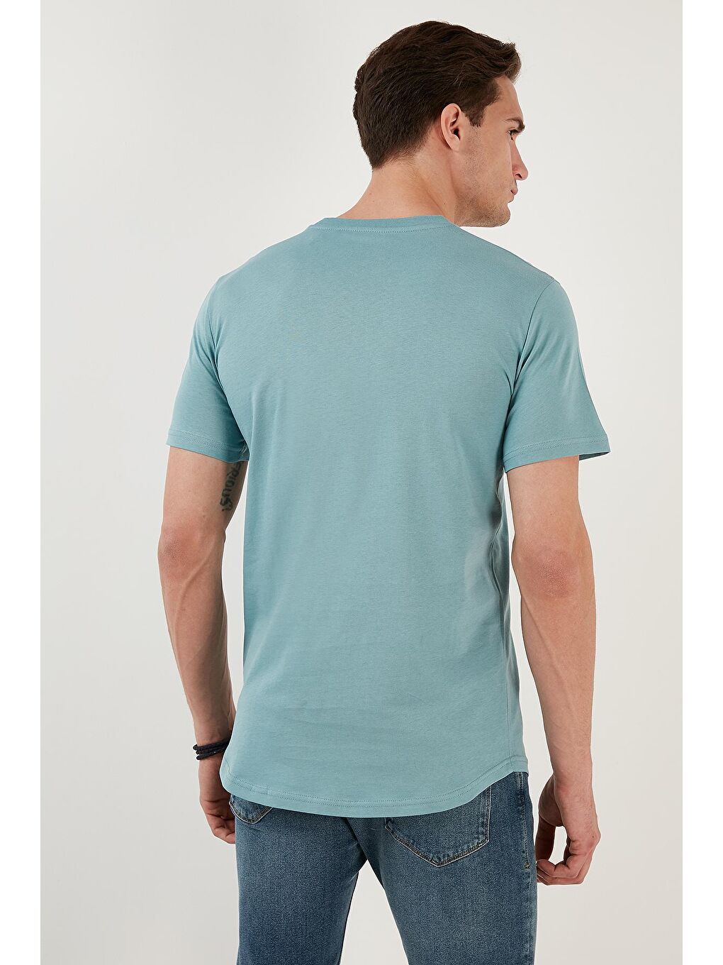 Buratti Mavi % 100 Pamuk Regular Fit Bisiklet Yaka T shirt 5902511 - 4