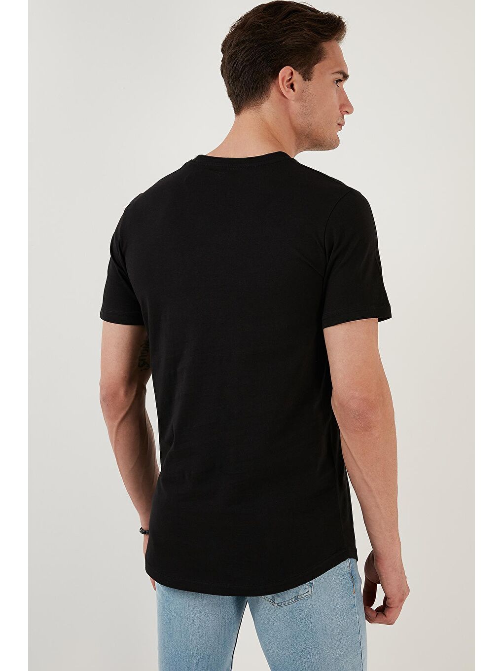 Buratti Siyah % 100 Pamuk Regular Fit Bisiklet Yaka T shirt 5902511 - 4