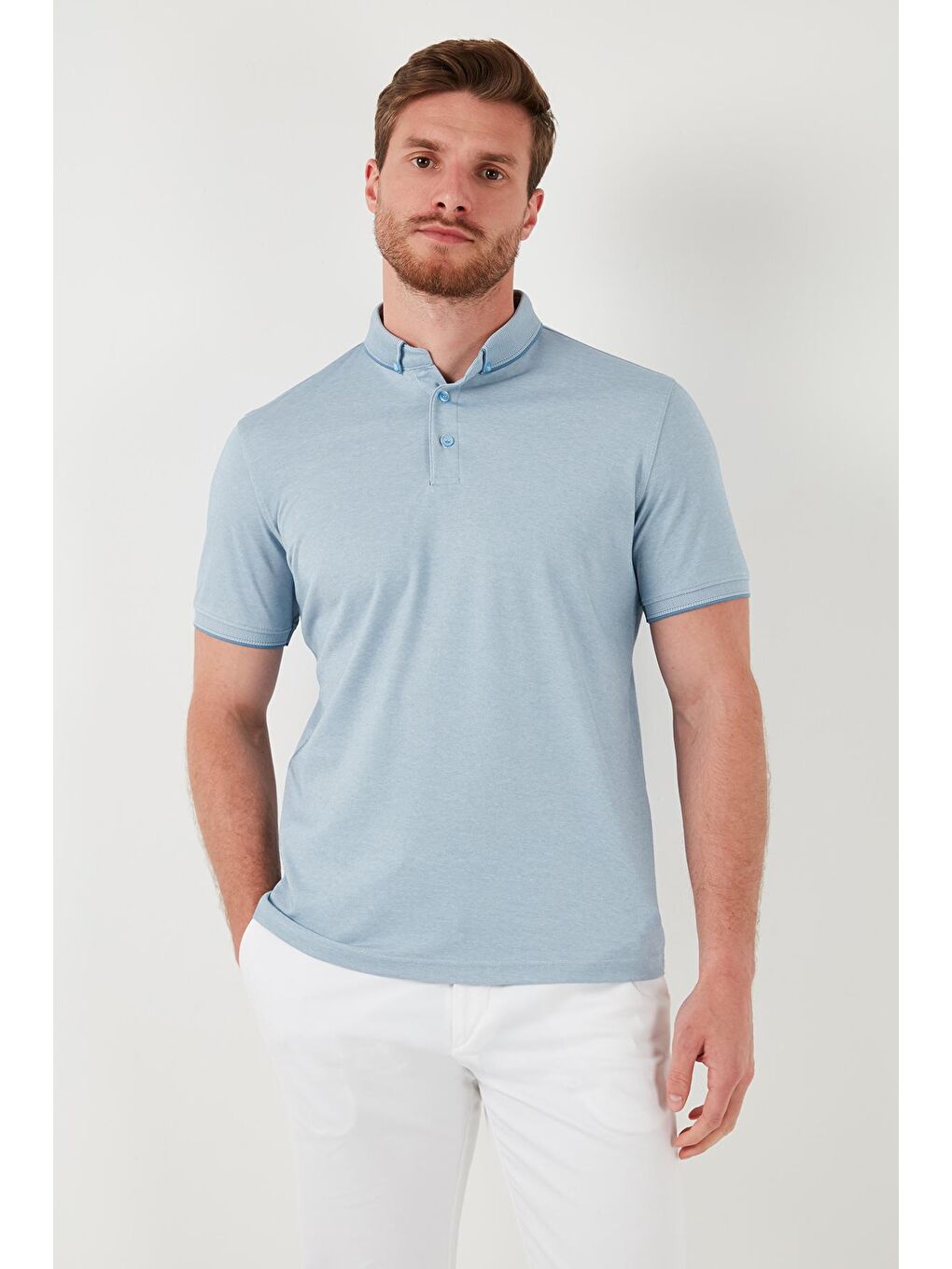 Buratti Mavi Slim Fit Polo Yaka Kısa Kollu Erkek Tişört 646R1000 - 1