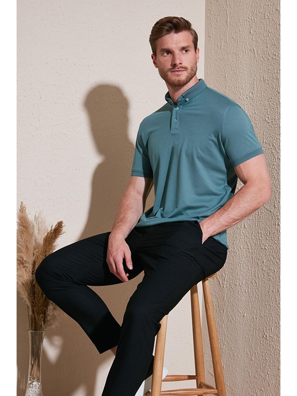 Buratti Yeşil Slim Fit Polo Yaka Kısa Kollu Erkek Tişört 646R1000