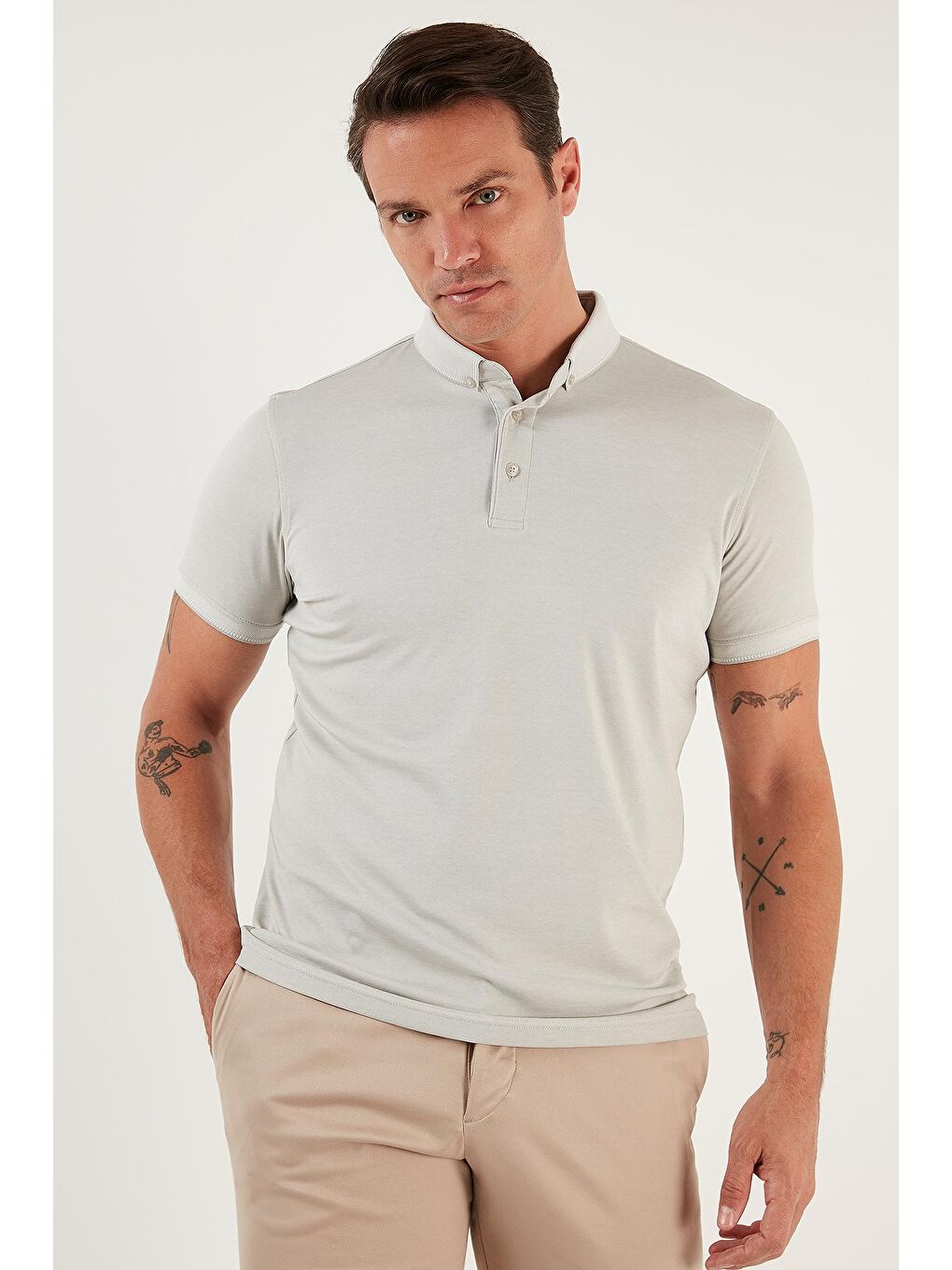 Buratti Gri Pamuklu Slim Fit Polo T Shirt 646R1000 - 2