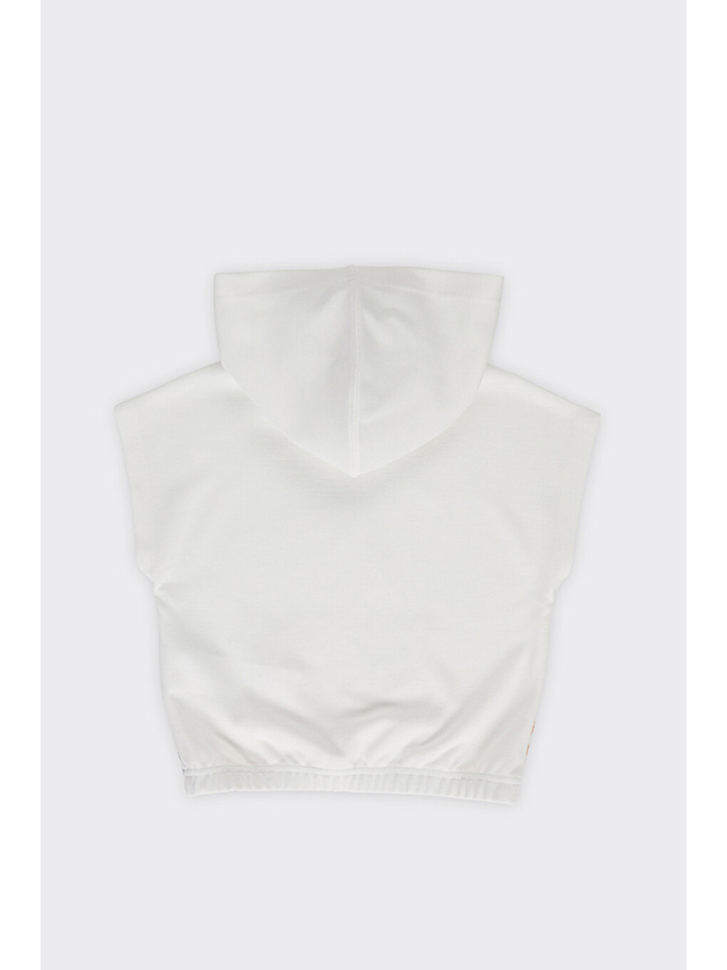 Kız Çocuk Desenli Kanguru Cepli Kapüşonlu Ekru Sweatshirt-1