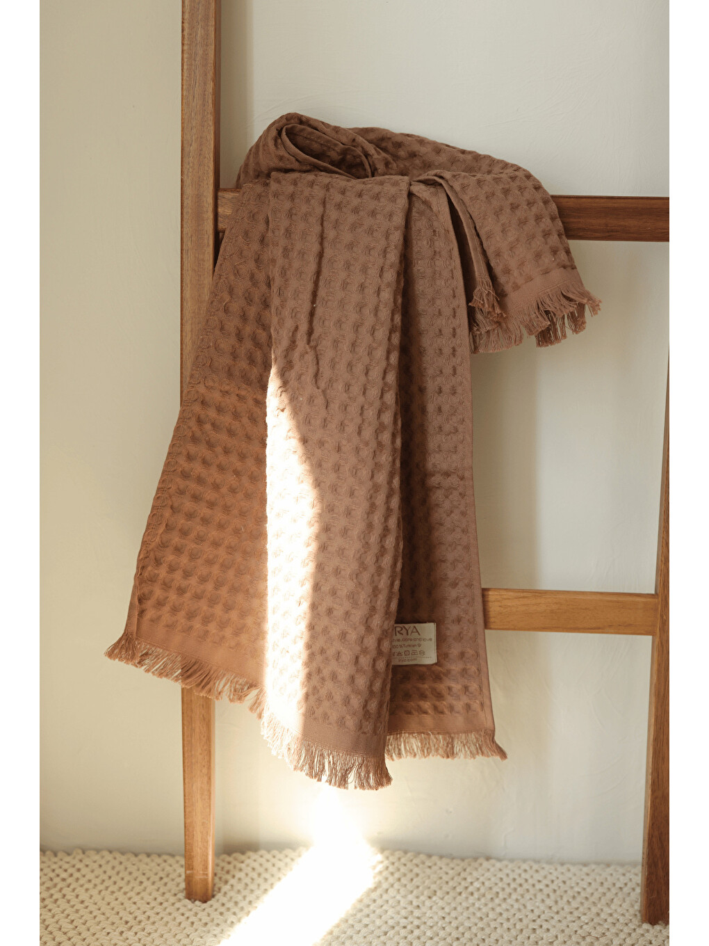 Kahverengi Aura Waffle Havlu Kahve 50x100