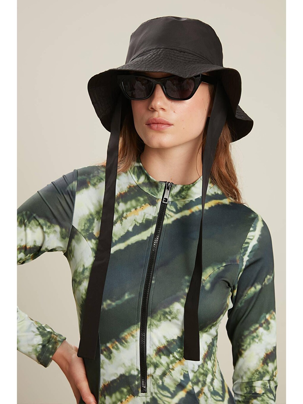 Karışık Desenli Fermuarlı Surf Mayo Batik-2
