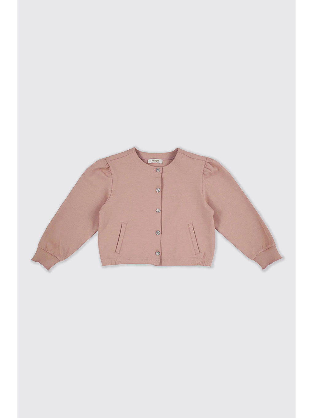 Pembe Kız Çocuk Düğmeli Gül Rengi Hırka