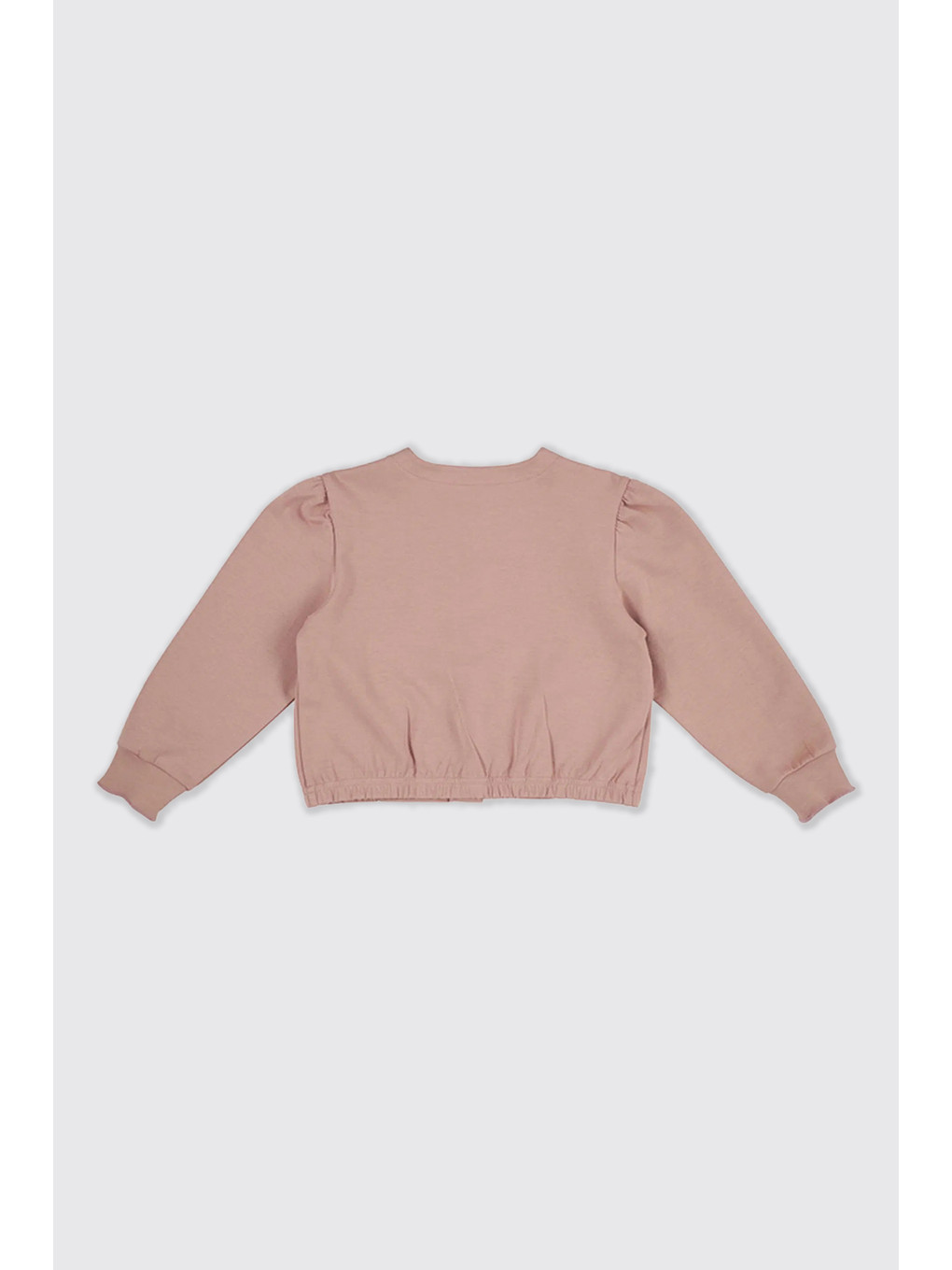 Pembe Kız Çocuk Düğmeli Gül Rengi Hırka-1