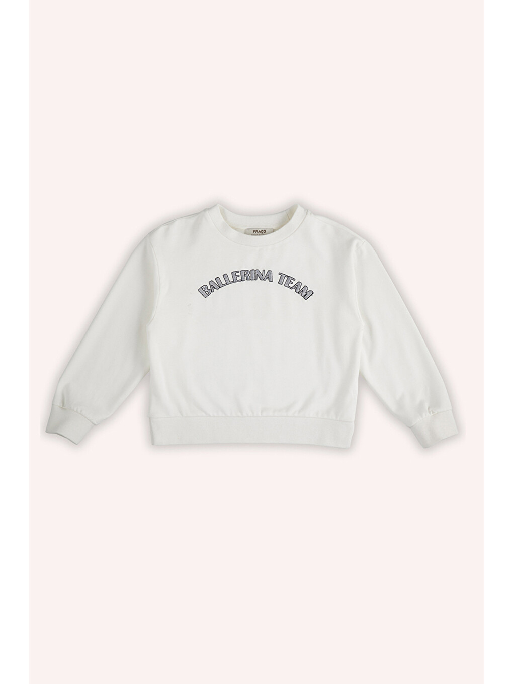 Kız Çocuk Nakış Detaylı Ekru Sweatshirt