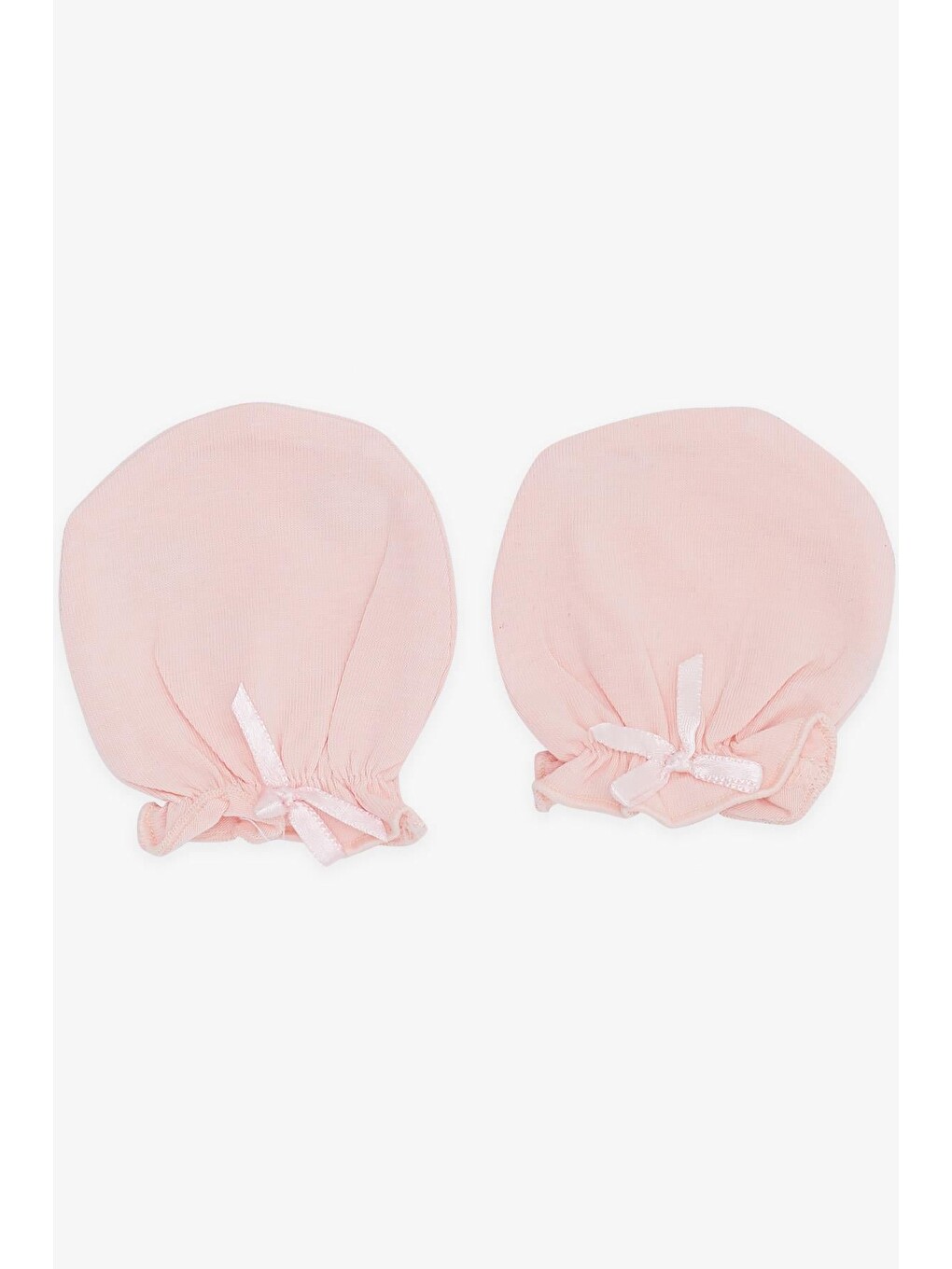 Pembe Yenidoğan Bebek Eldiveni Fiyonklu Somon (7 X 9 Cm)