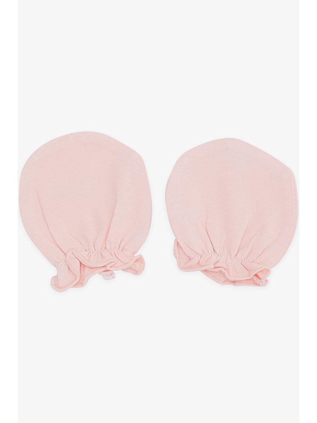 Pembe Yenidoğan Bebek Eldiveni Fiyonklu Somon (7 X 9 Cm)-1