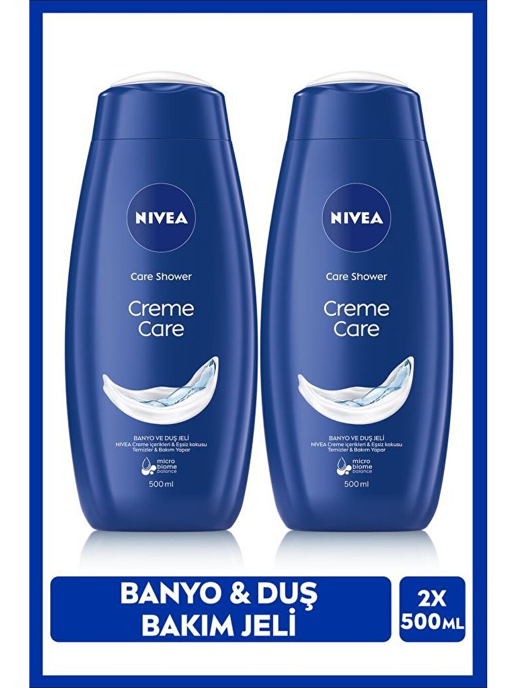 NIVEA Şeffaf Creme Care Banyo Ve Duş Jeli 500 ml X 2 Adet Adet, Vücut Ne mlendirme Ve Eşsiz Koku, Banyo Lifi